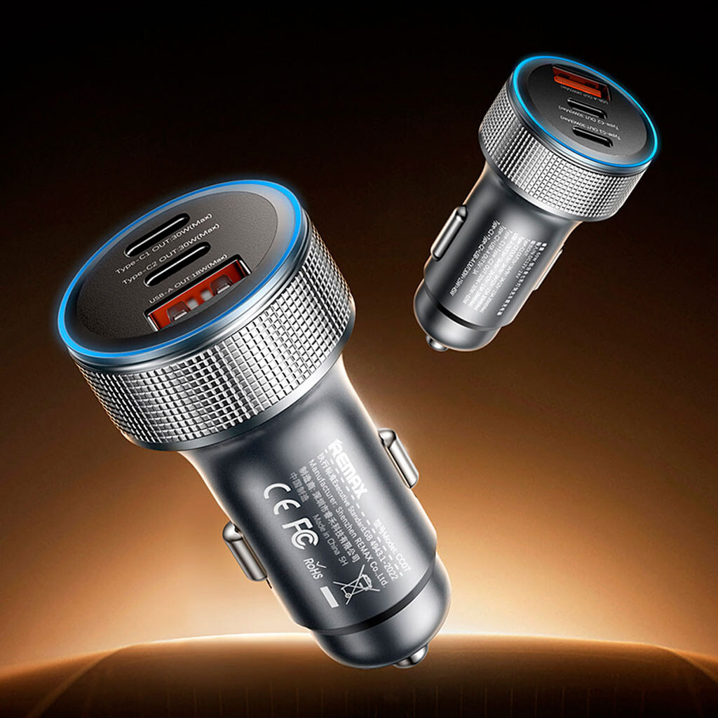 АЗУ Remax CC07 Colorful Light, Серебряный - № 2 АЗУ Remax CC07 Colorful Light, Серебряный - № 2