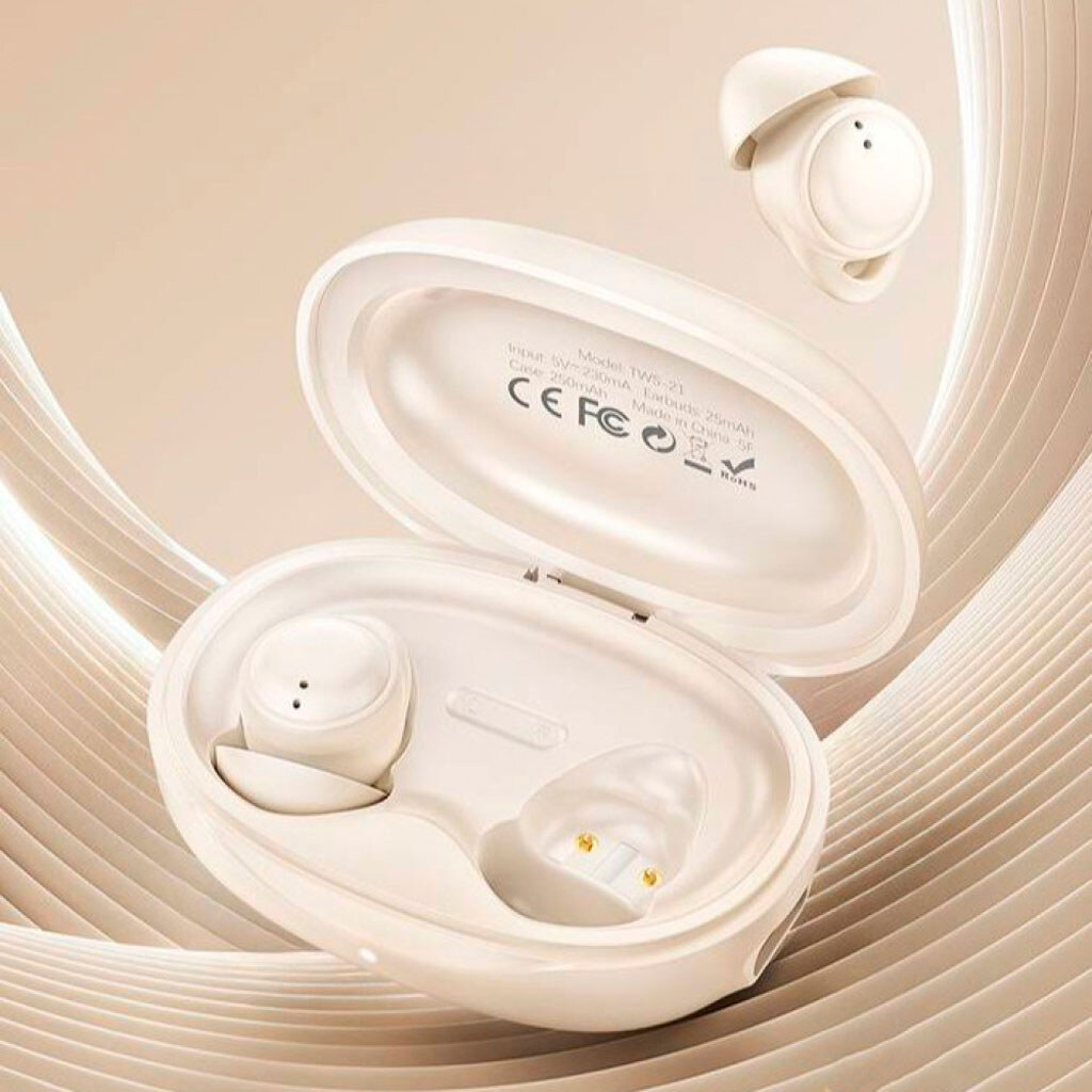 Bluetooth-гарнитура Remax TWS-21, Стерео, Бежевый - № 2 Bluetooth-гарнитура Remax TWS-21, Стерео, Бежевый - № 2