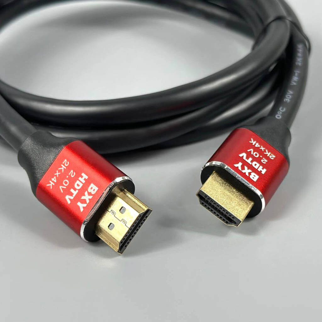 Кабель BXY HDMI - HDMI 2.0V, 1.5 м., Красный - № 2 Кабель BXY HDMI - HDMI 2.0V, 1.5 м., Красный - № 2