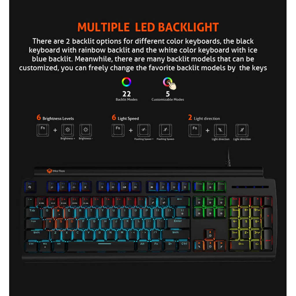 Клавиатура Meetion MK600MX, Белый - № 8 Клавиатура Meetion MK600MX, Белый - № 8