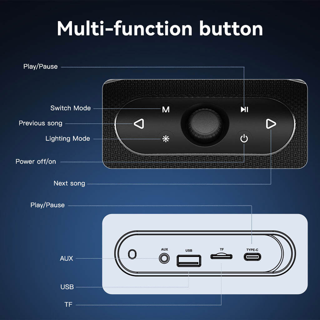 Портативна колонка Sing-e CQS-S661, Білий - № 6 Портативна колонка Sing-e CQS-S661, Білий - № 6