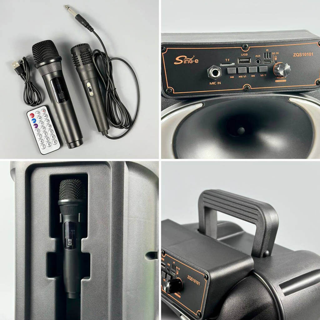 Портативна колонка Sing-e ZQS10101, Чорний - № 2 Портативна колонка Sing-e ZQS10101, Чорний - № 2