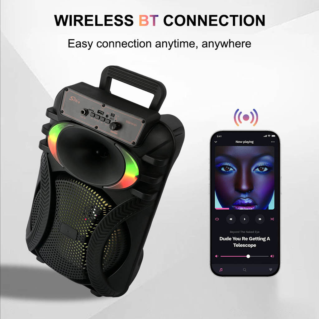 Портативна колонка Sing-e ZQS10101, Чорний - № 7 Портативна колонка Sing-e ZQS10101, Чорний - № 7