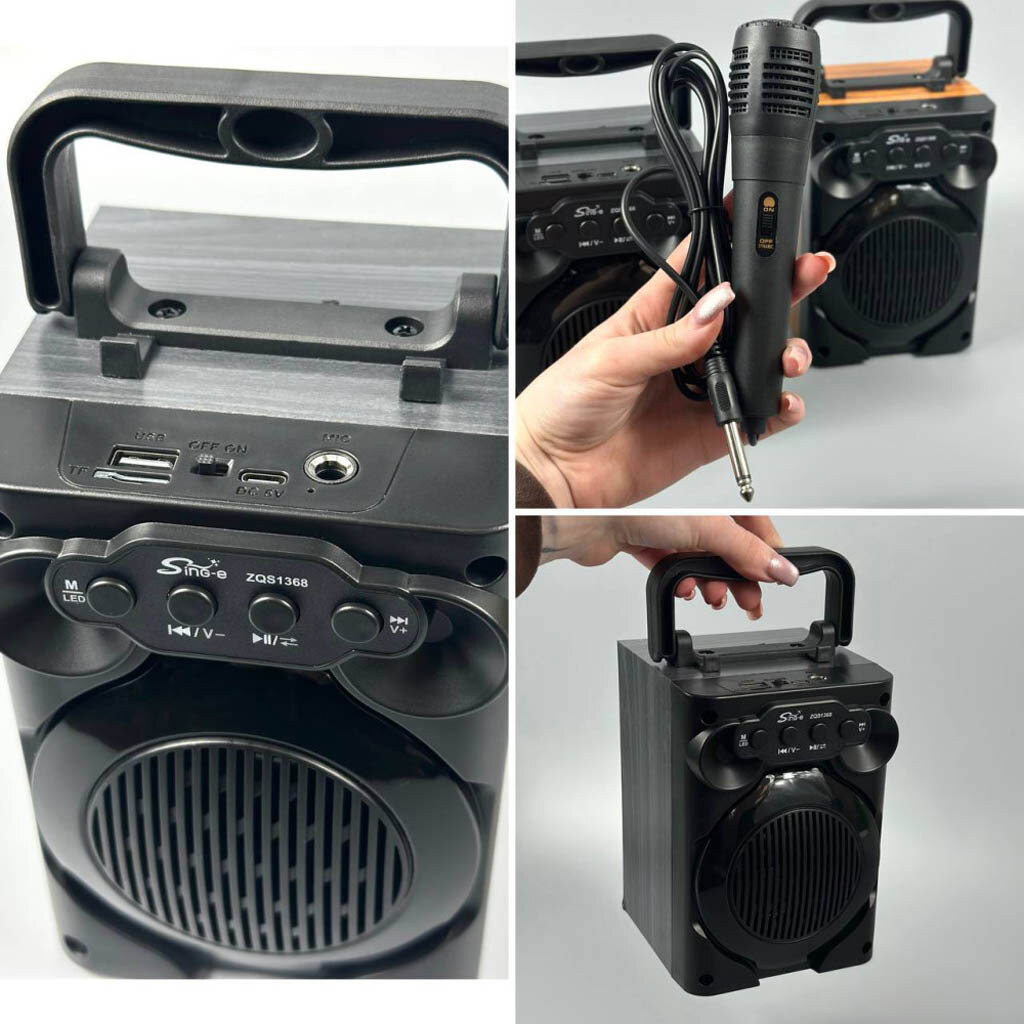 Портативная колонка Sing-e ZQS1368 Mini, Черный - № 2 Портативная колонка Sing-e ZQS1368 Mini, Черный - № 2