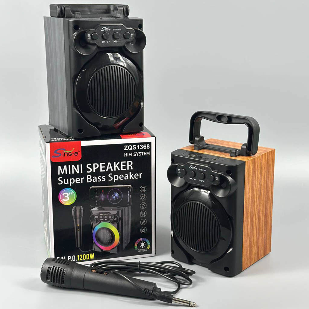 Портативная колонка Sing-e ZQS1368 Mini, Черный - № 10 Портативная колонка Sing-e ZQS1368 Mini, Черный - № 10