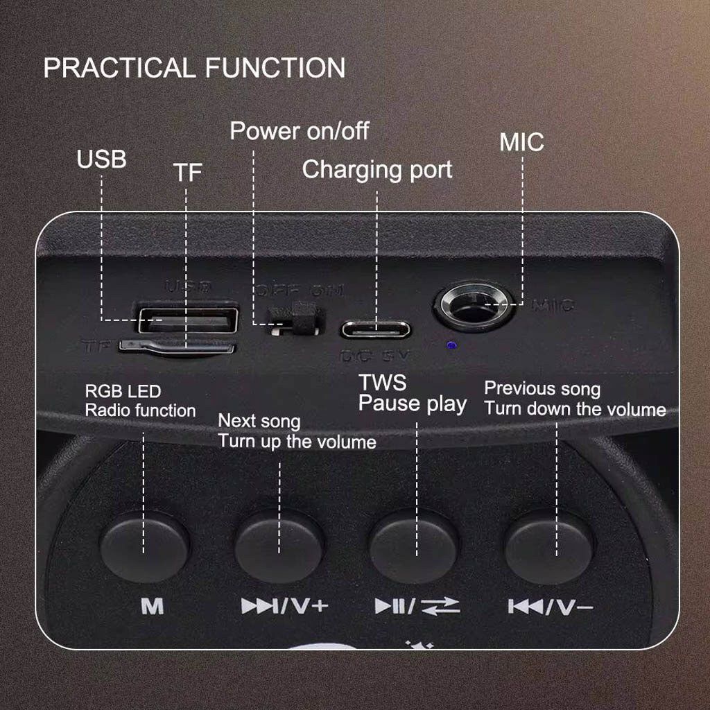 Портативная колонка Sing-e ZQS603, Черный - № 6 Портативная колонка Sing-e ZQS603, Черный - № 6
