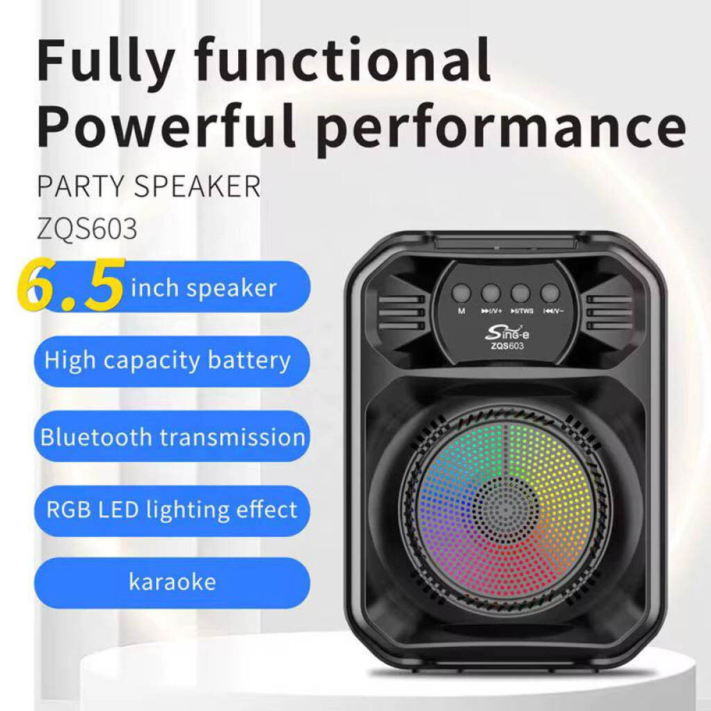 Портативная колонка Sing-e ZQS603, Черный - № 8 Портативная колонка Sing-e ZQS603, Черный - № 8