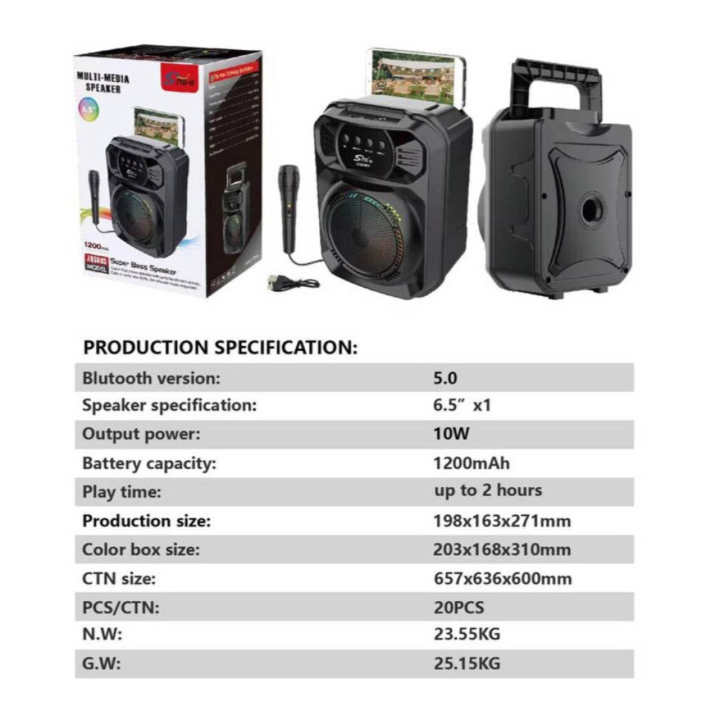 Портативная колонка Sing-e ZQS603, Черный - № 9 Портативная колонка Sing-e ZQS603, Черный - № 9