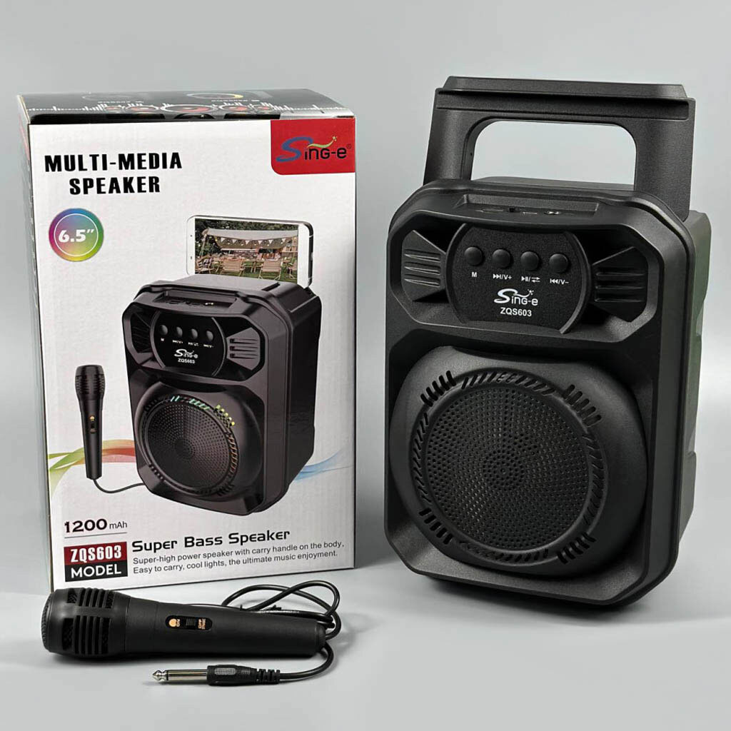 Портативная колонка Sing-e ZQS603, Черный - № 10 Портативная колонка Sing-e ZQS603, Черный - № 10