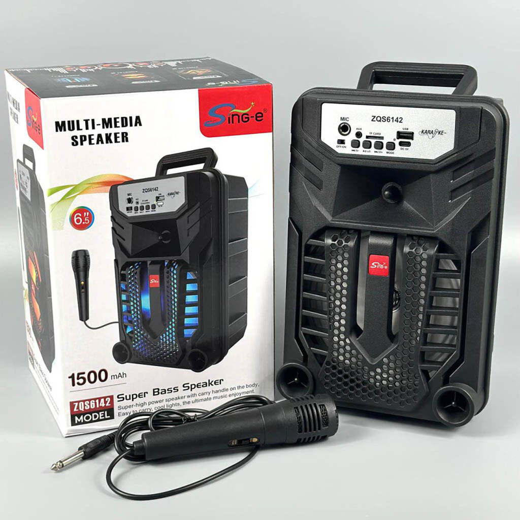 Портативна колонка Sing-e ZQS6142, Чорний - № 11 Портативна колонка Sing-e ZQS6142, Чорний - № 11
