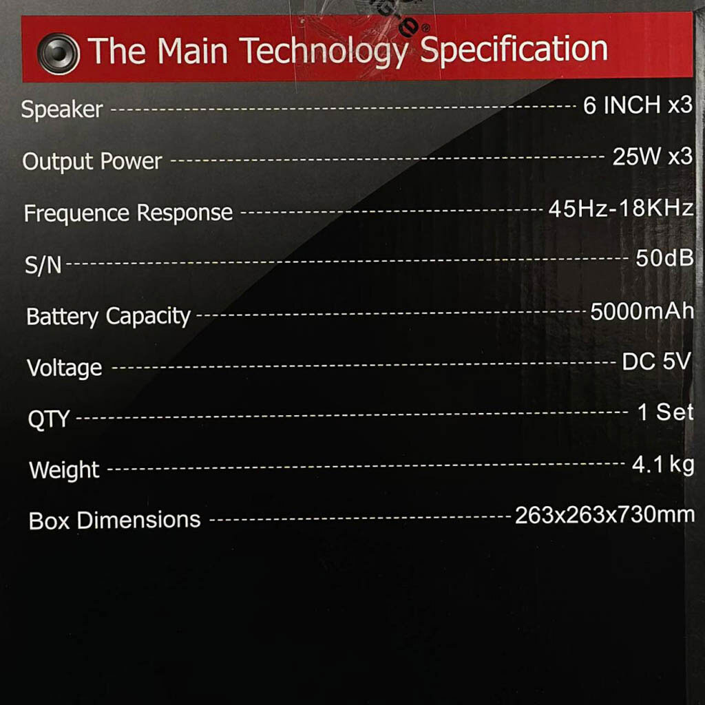 Портативна колонка Sing-e ZQS6302, Чорний - № 5 Портативна колонка Sing-e ZQS6302, Чорний - № 5