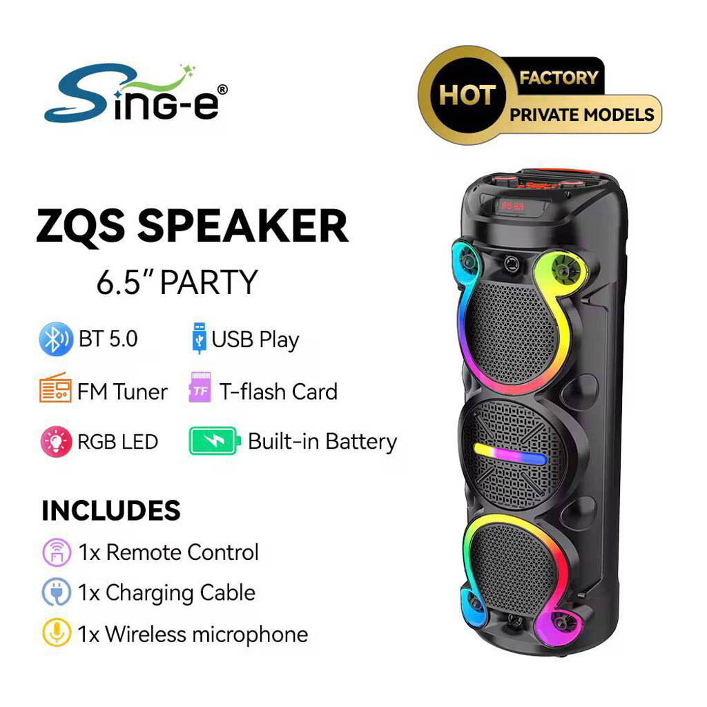 Портативна колонка Sing-e ZQS6302, Чорний - № 9 Портативна колонка Sing-e ZQS6302, Чорний - № 9