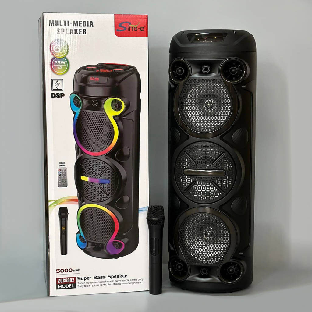 Портативна колонка Sing-e ZQS6302, Чорний - № 10 Портативна колонка Sing-e ZQS6302, Чорний - № 10