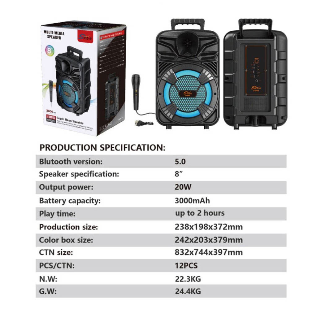 Портативная колонка Sing-e ZQS805, Черный - № 9 Портативная колонка Sing-e ZQS805, Черный - № 9