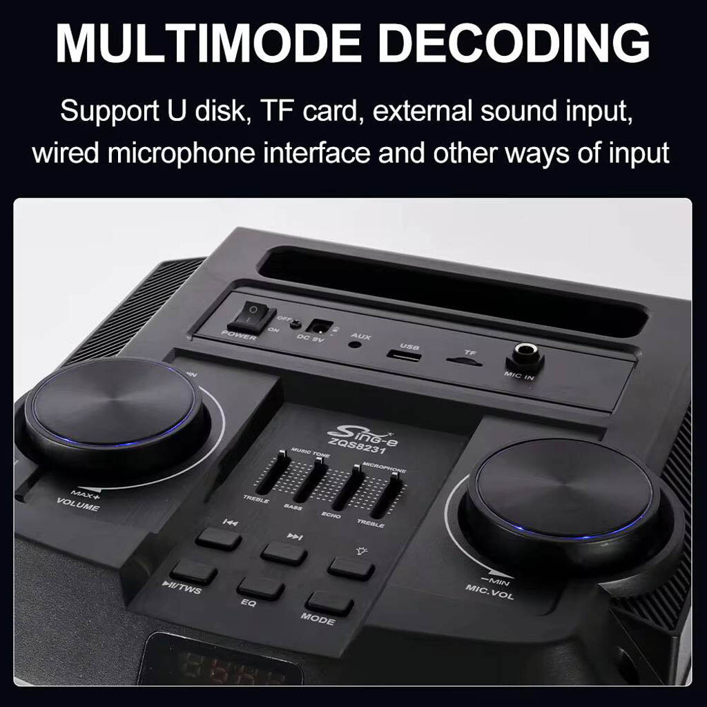 Портативна колонка Sing-e ZQS8231, Чорний - № 9 Портативна колонка Sing-e ZQS8231, Чорний - № 9