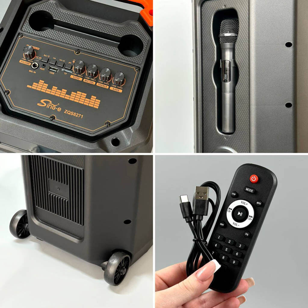 Портативна колонка Sing-e ZQS8271, Чорний - № 2 Портативна колонка Sing-e ZQS8271, Чорний - № 2