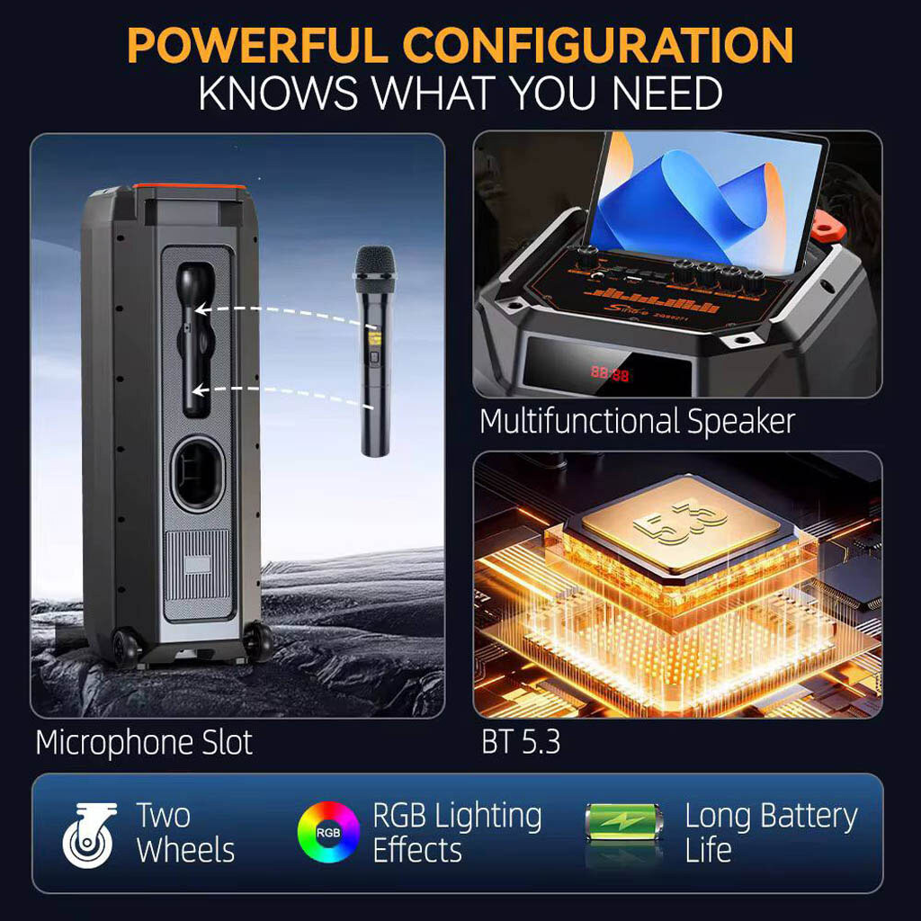 Портативна колонка Sing-e ZQS8271, Чорний - № 7 Портативна колонка Sing-e ZQS8271, Чорний - № 7