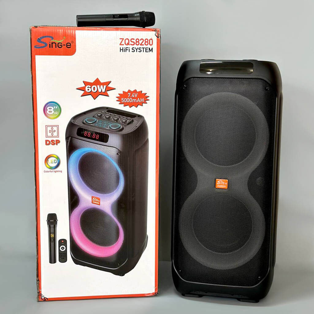 Портативна колонка Sing-e ZQS8280, Чорний - № 10 Портативна колонка Sing-e ZQS8280, Чорний - № 10