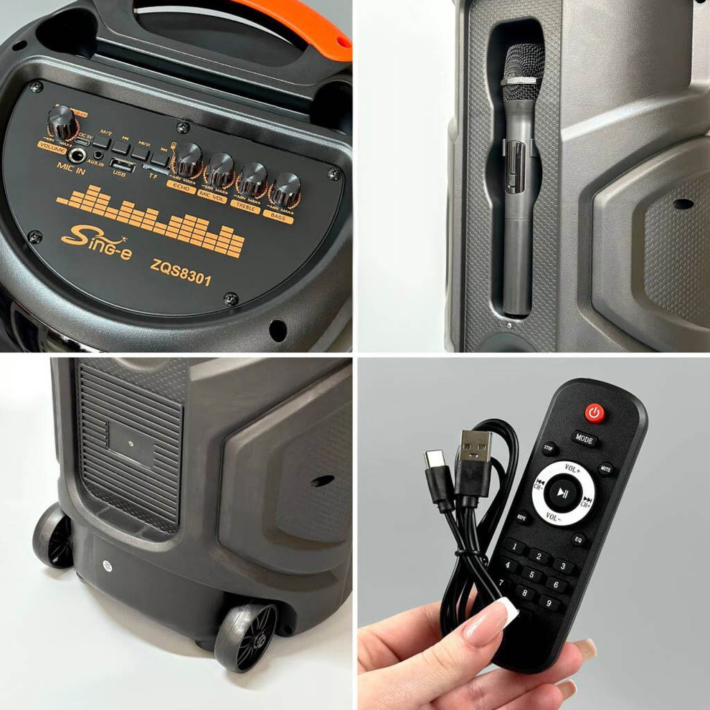 Портативна колонка Sing-e ZQS8301, Чорний - № 2 Портативна колонка Sing-e ZQS8301, Чорний - № 2