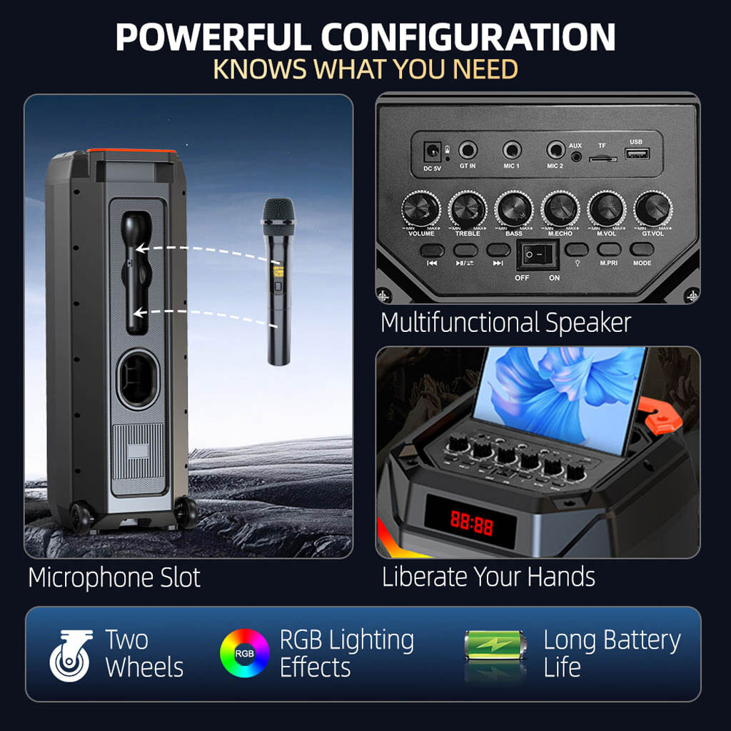 Портативная колонка Sing-e ZQS8316, Черный - № 4 Портативная колонка Sing-e ZQS8316, Черный - № 4