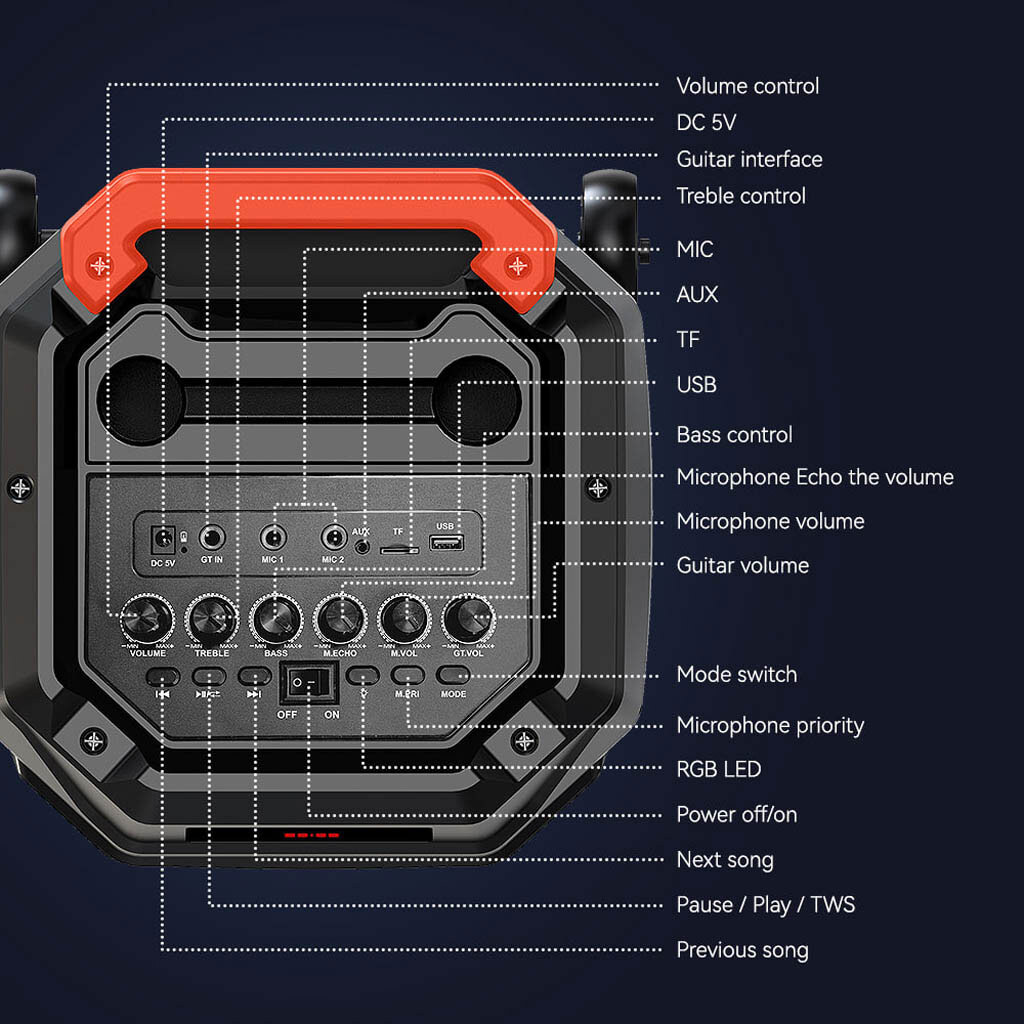 Портативная колонка Sing-e ZQS8316, Черный - № 5 Портативная колонка Sing-e ZQS8316, Черный - № 5