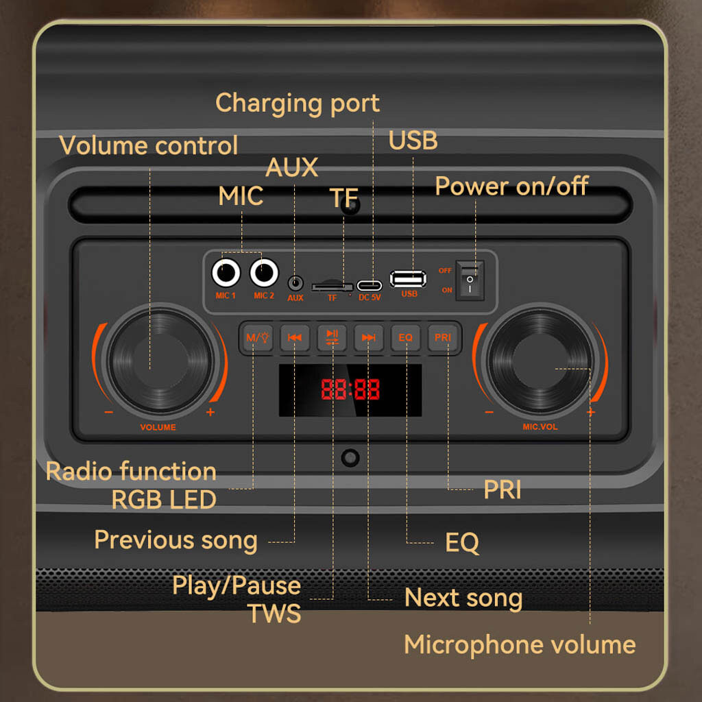 Портативная колонка Sing-e ZQS-L17, Черный - № 8 Портативная колонка Sing-e ZQS-L17, Черный - № 8