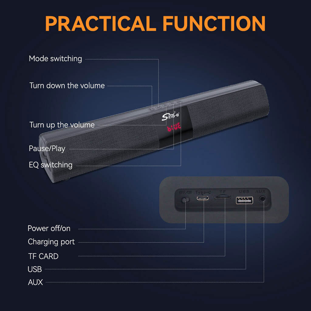 Саундбар Sing-e CQS R35, Чорний - № 7 Саундбар Sing-e CQS R35, Чорний - № 7