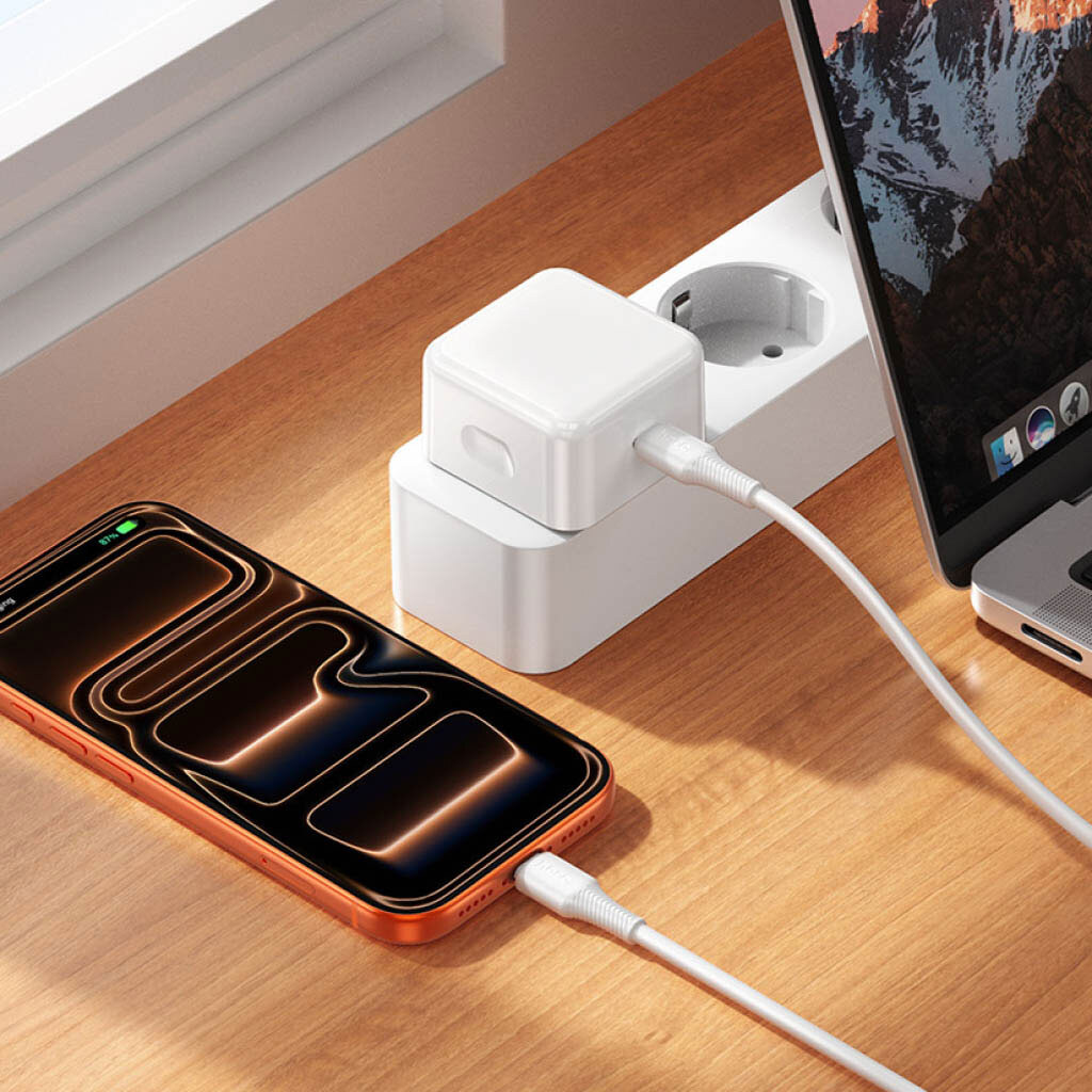 СЗУ Hoco C161A Speed, Type-C, З кабелем, Білий - № 7 СЗУ Hoco C161A Speed, Type-C, З кабелем, Білий - № 7