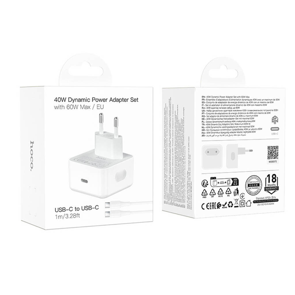 СЗУ Hoco C161A Speed, Type-C, З кабелем, Білий - № 9 СЗУ Hoco C161A Speed, Type-C, З кабелем, Білий - № 9