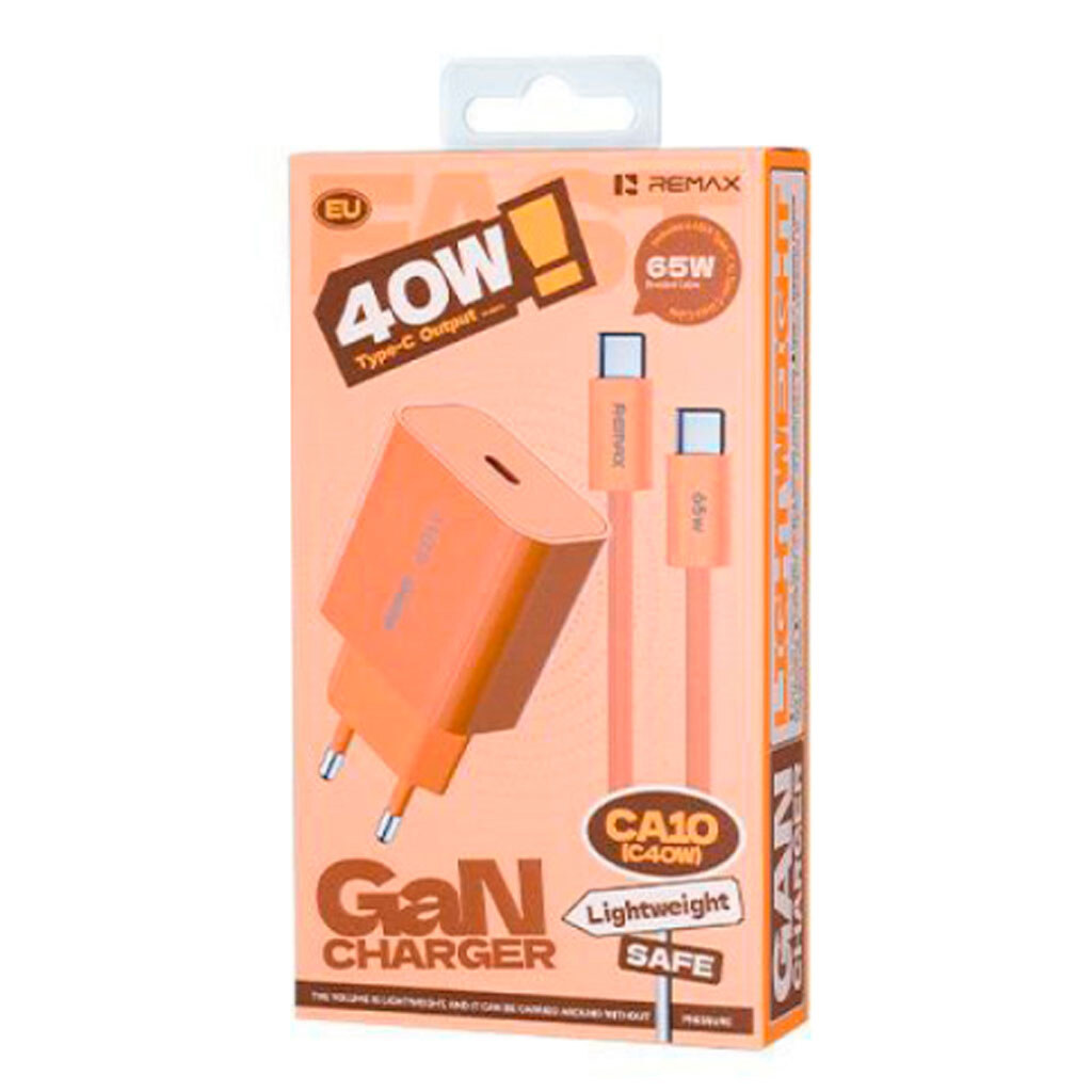 СЗУ Remax CA10 Huiying, С кабелем, Type-C, Оранжевый - № 3 СЗУ Remax CA10 Huiying, С кабелем, Type-C, Оранжевый - № 3