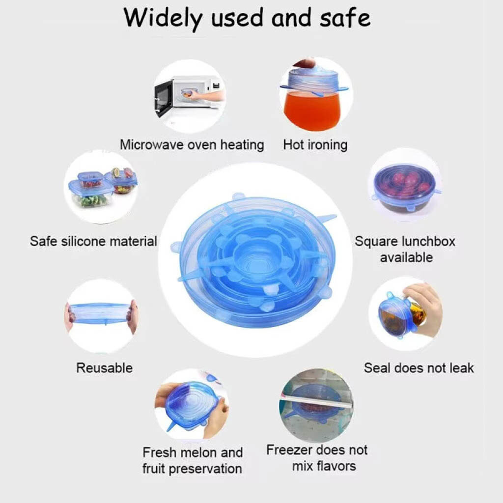 Набор силиконовых крышек, Прозрачный - № 8 Набор силиконовых крышек, Прозрачный - № 8
