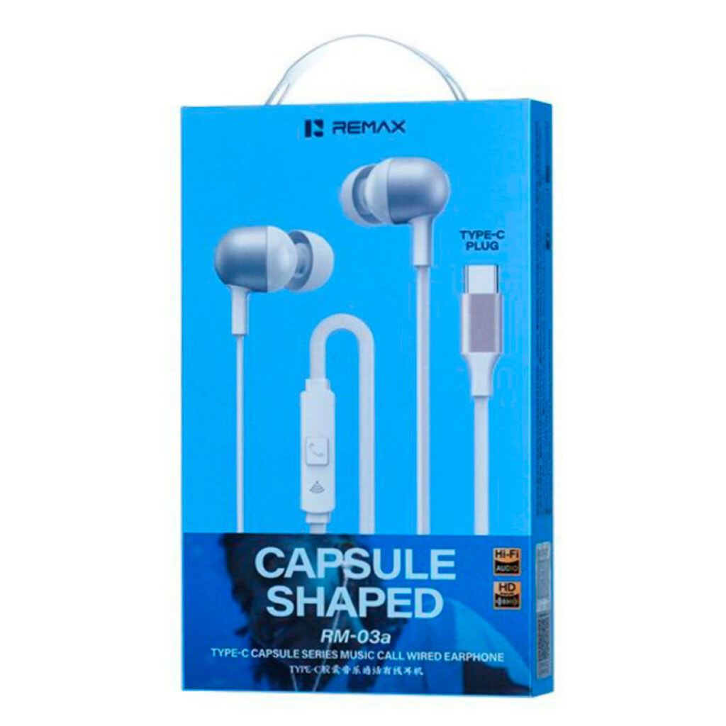 Наушники Remax RM-03a Capsule, С микрофоном, Белый - № 3 Наушники Remax RM-03a Capsule, С микрофоном, Белый - № 3
