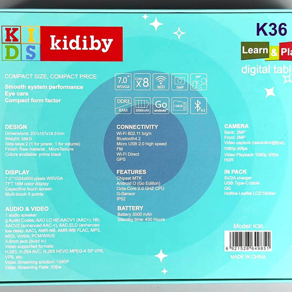 Детский планшет K36 Unicorn, Фиолетовый - № 8 Детский планшет K36 Unicorn, Фиолетовый - № 8