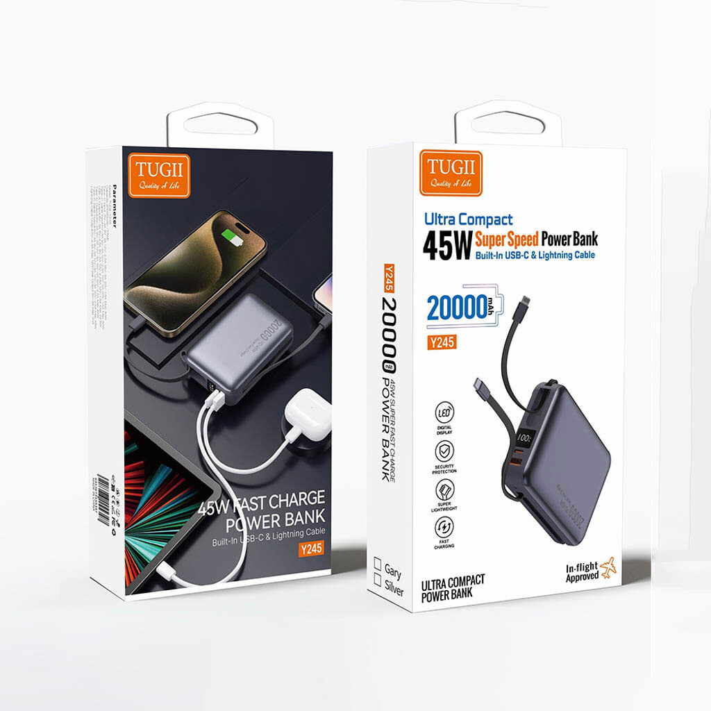 Портативная батарея (Power Bank) WUW TUGII Y245, 20000 mAh, Серебряный - № 6 Портативная батарея (Power Bank) WUW TUGII Y245, 20000 mAh, Серебряный - № 6