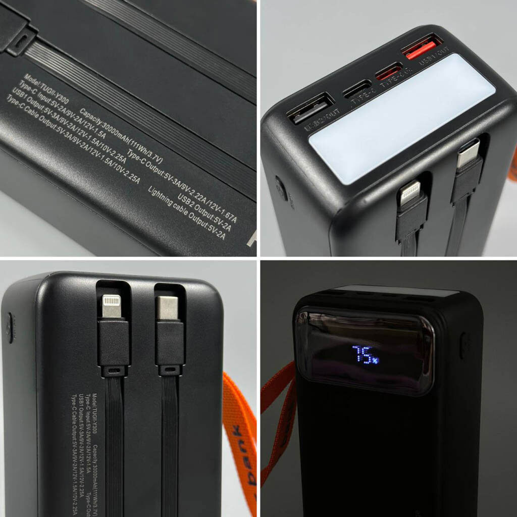 Портативная батарея (Power Bank) WUW TUGII Y300, 30000 mAh, Черный - № 3 Портативная батарея (Power Bank) WUW TUGII Y300, 30000 mAh, Черный - № 3