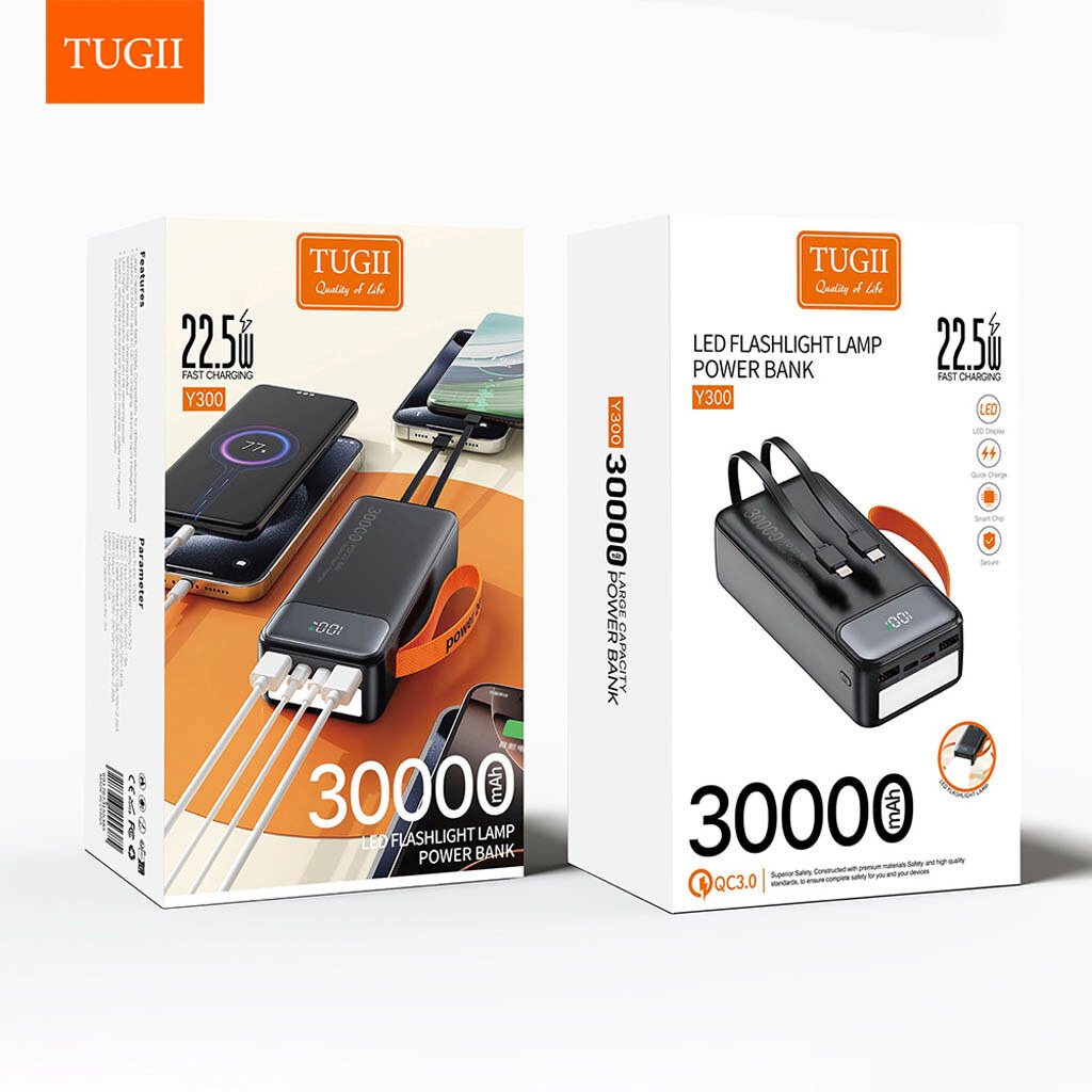 Портативная батарея (Power Bank) WUW TUGII Y300, 30000 mAh, Черный - № 8 Портативная батарея (Power Bank) WUW TUGII Y300, 30000 mAh, Черный - № 8