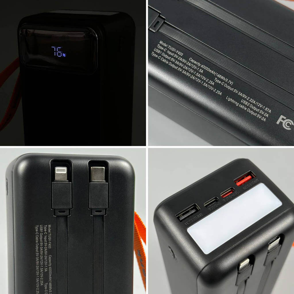 Портативная батарея (Power Bank) WUW TUGII Y400, 40000 mAh, Черный - № 6 Портативная батарея (Power Bank) WUW TUGII Y400, 40000 mAh, Черный - № 6