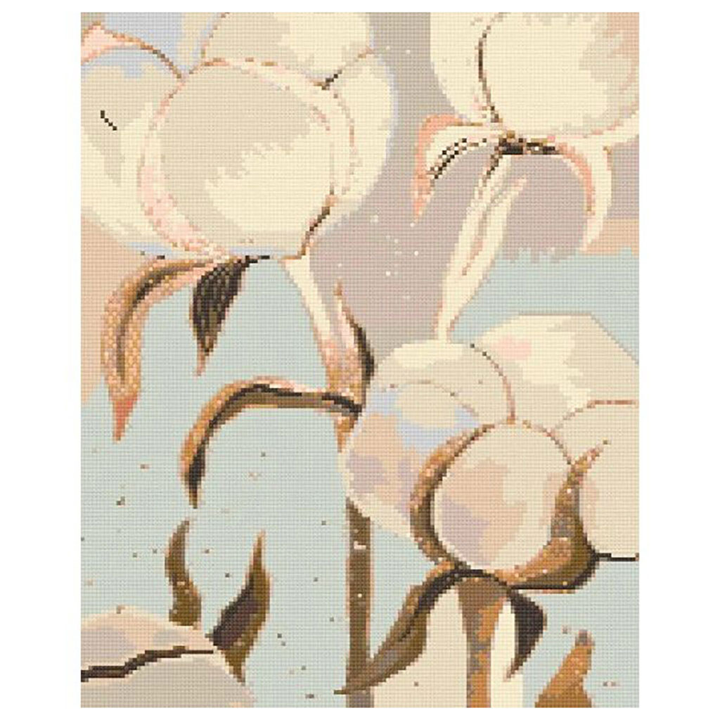 Алмазная мозаика "Цветы хлопка", 40x50 см, Origami - № 1 Алмазная мозаика "Цветы хлопка", 40x50 см, Origami - № 1