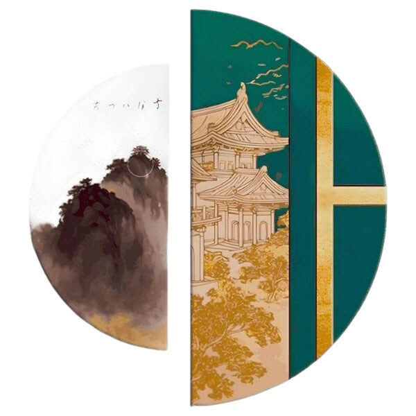 Картина по номерам с красками металлик "Восточная гармония", полукруги 50 см, 70 см, Origami - № 1 Картина по номерам с красками металлик "Восточная гармония", полукруги 50 см, 70 см, Origami - № 1