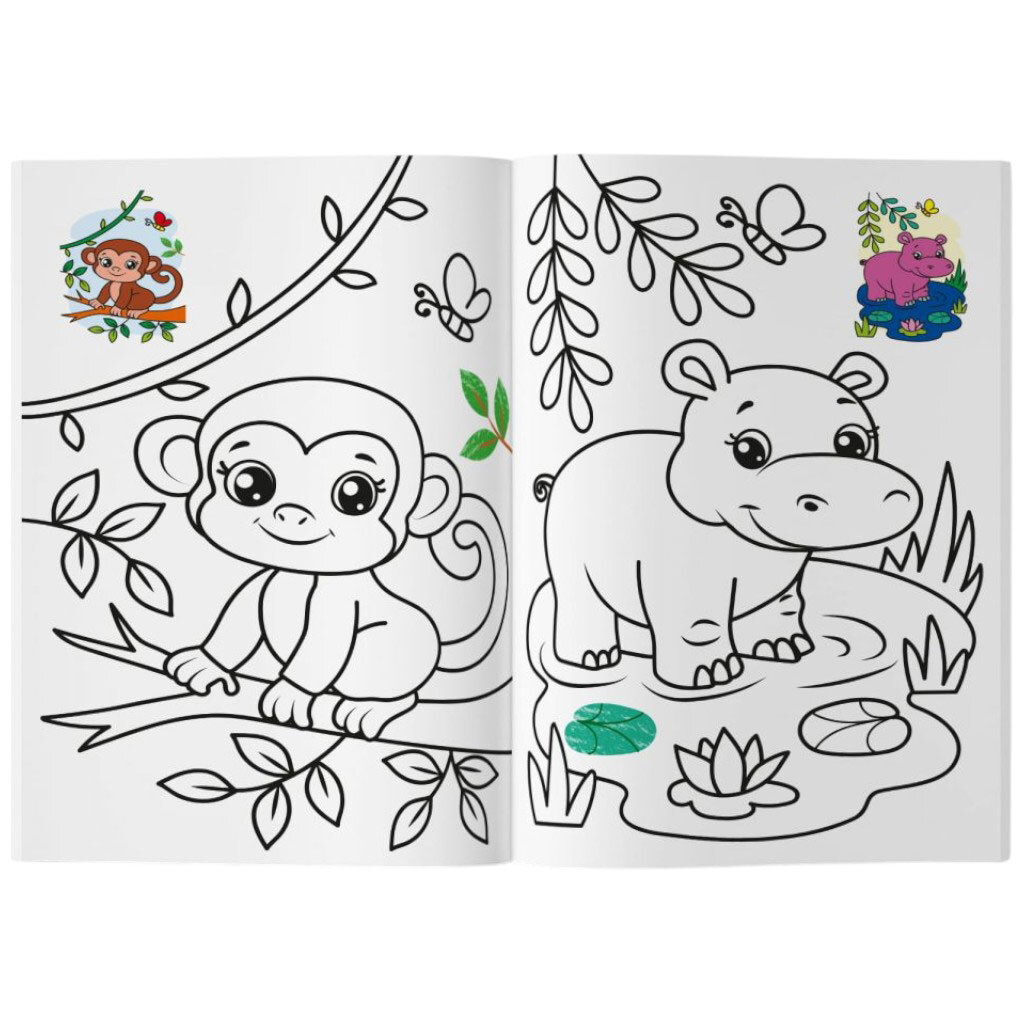 Книга-раскраска "Кольорованка. Зоопарк", Crystal Book - № 4 Книга-раскраска "Кольорованка. Зоопарк", Crystal Book - № 4