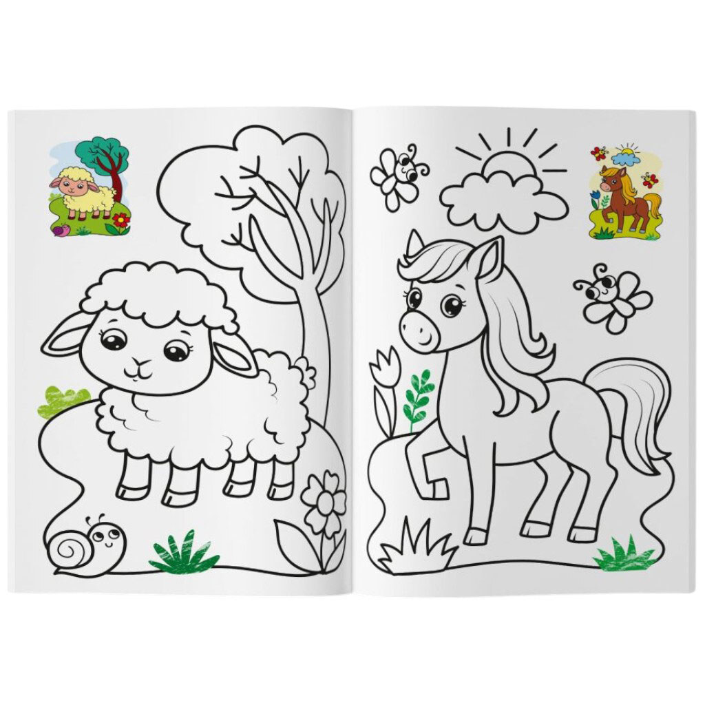 Книга-раскраска "Кольорованка. Ферма", Crystal Book - № 2 Книга-раскраска "Кольорованка. Ферма", Crystal Book - № 2