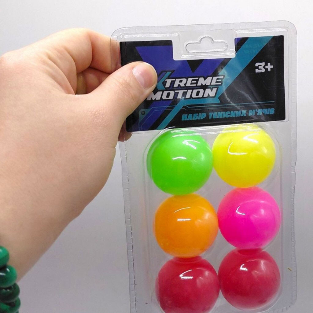 М'ячики для тенісу, матеріал PP, 6 шт. у слюдяній упаковці, Mic - № 2 М'ячики для тенісу, матеріал PP, 6 шт. у слюдяній упаковці, Mic - № 2