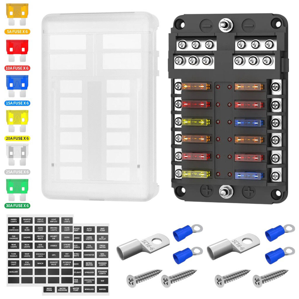 Блок на 12 предохранителей ATC/ATO, 32VDC, FB-1714 - № 2 Блок на 12 предохранителей ATC/ATO, 32VDC, FB-1714 - № 2