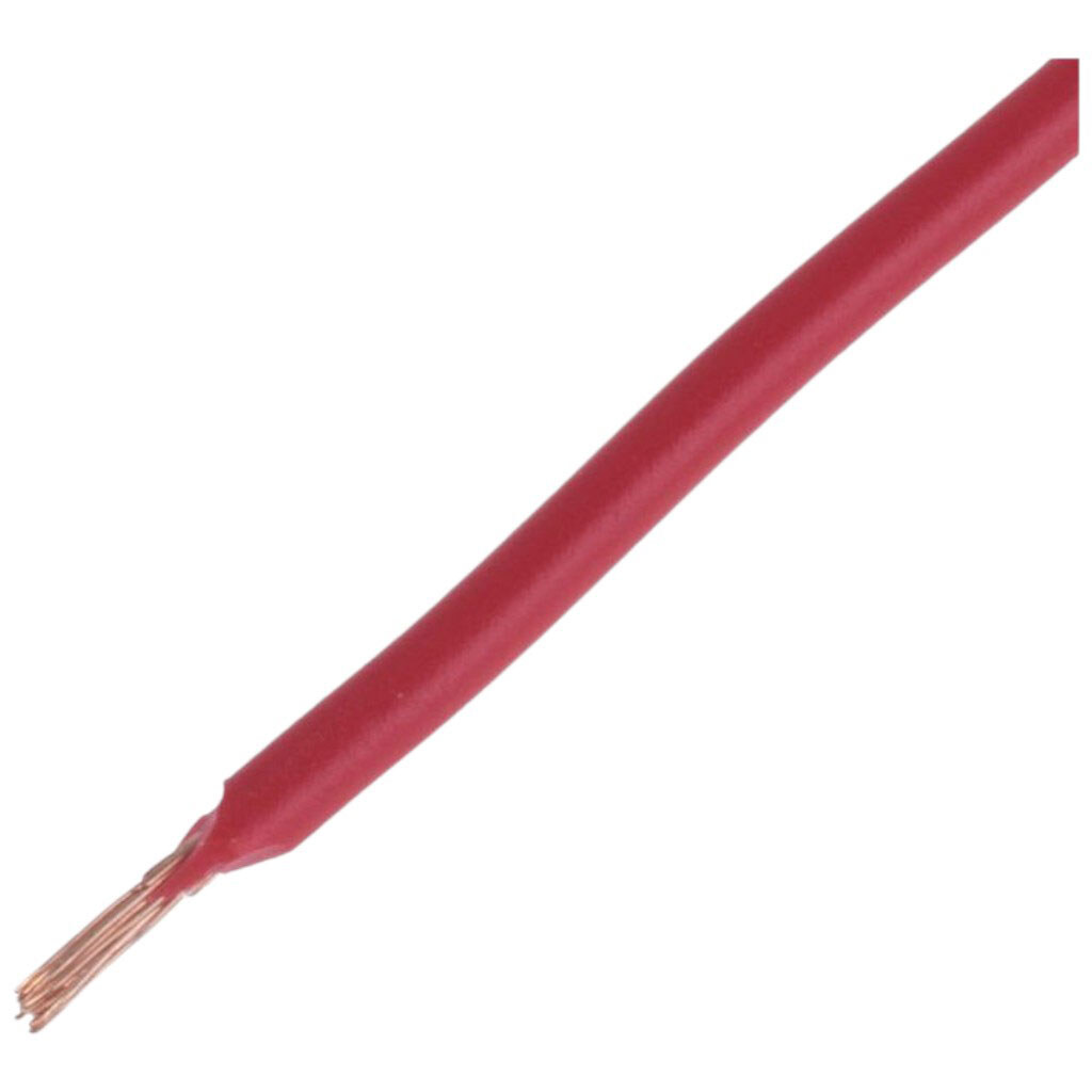 Провод многожильный 0,20мм2 (12xD0,15мм, медь) PVC (AVR0.2-12/0.15-CU-R), Красный - № 1 Провод многожильный 0,20мм2 (12xD0,15мм, медь) PVC (AVR0.2-12/0.15-CU-R), Красный - № 1