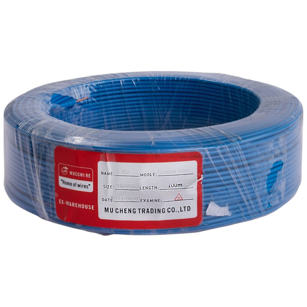 Провод монолитный 1.0mm2 (18AWG/D1.13мм, медь, PVC), Синий - № 1 Провод монолитный 1.0mm2 (18AWG/D1.13мм, медь, PVC), Синий - № 1