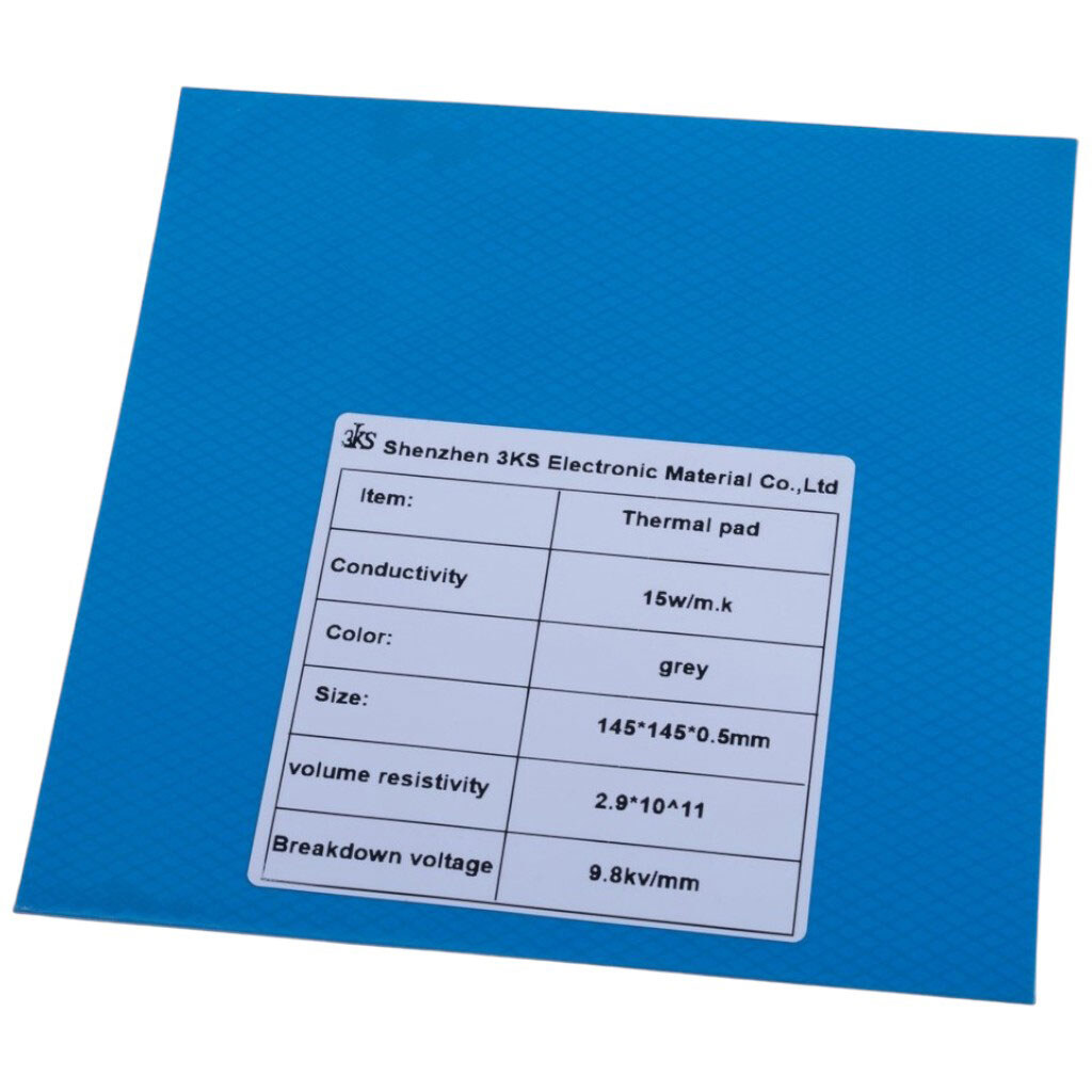 Термопрокладка, 0.5 x 145 x 145 мм, 15 Вт/мК, Сірий - № 1 Термопрокладка, 0.5 x 145 x 145 мм, 15 Вт/мК, Сірий - № 1