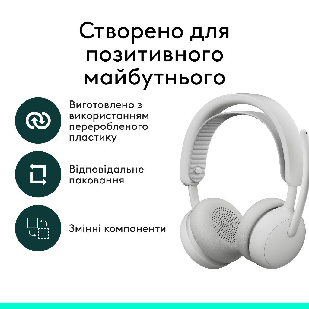 Bluetooth-гарнитура Logitech Zone 2 ES, С микрофоном, Стерео, Белый - № 10 Bluetooth-гарнитура Logitech Zone 2 ES, С микрофоном, Стерео, Белый - № 10