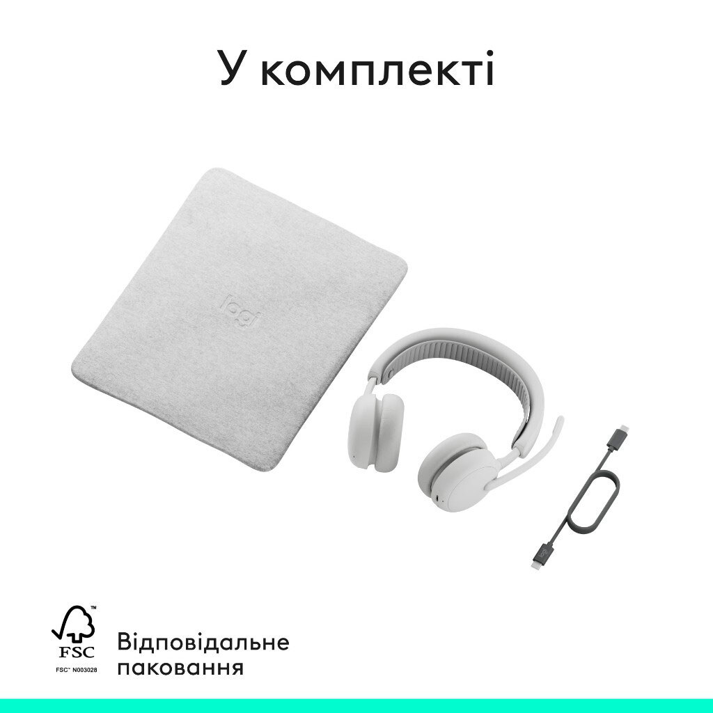 Bluetooth-гарнитура Logitech Zone 2 ES, С микрофоном, Стерео, Белый - № 11 Bluetooth-гарнитура Logitech Zone 2 ES, С микрофоном, Стерео, Белый - № 11