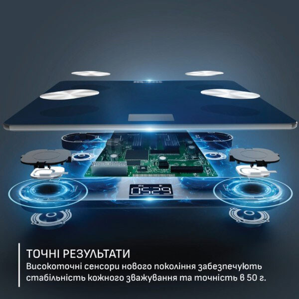 Ваги для підлоги Tefal GoodVibes Life+ BM9720F0, Синій - № 9 Ваги для підлоги Tefal GoodVibes Life+ BM9720F0, Синій - № 9