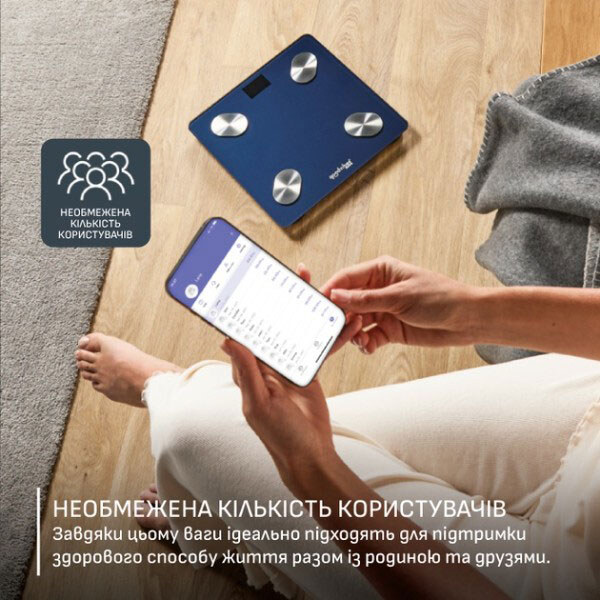 Ваги для підлоги Tefal GoodVibes Life+ BM9720F0, Синій - № 10 Ваги для підлоги Tefal GoodVibes Life+ BM9720F0, Синій - № 10